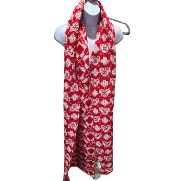 Free people red/white long scarf new with tags - Picture 1 of 2